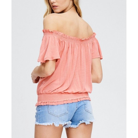 SOLD OUT IN SIZE SMALL Free People FP Movement Pink Off Shoulder Top - Picture 4 of 16